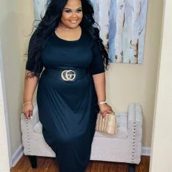 PASH BOUTIQUE Black Plus Maxi Dress New Arrivals