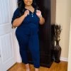 PASH BOUTIQUE Navy Jogger Jumpsuit