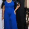 PASH BOUTIQUE Royal Blue Wide Leg Jumpsuit
