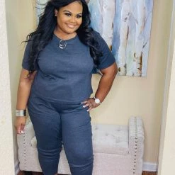 PASH BOUTIQUE New Arrivals Charcoal Jogger Set