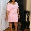 PASH BOUTIQUE Dusty Pink Plus T-Shirt Dress