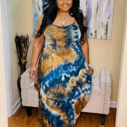 PASH BOUTIQUE New Arrivals Blue/Gold Maxi