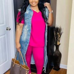 PASH BOUTIQUE Magenta Plus Lounge Set