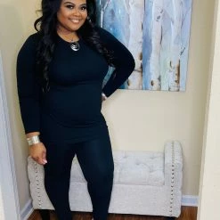 PASH BOUTIQUE Clearance Round Neck Long Sleeve Set “7 Colors Listed”