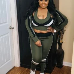 PASH BOUTIQUE Olive Workout Set Clearance