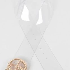 PASH BOUTIQUE Pearl Buckle Transparent Belt