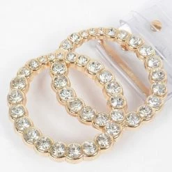 PASH BOUTIQUE Clear/Gold Stone Buckle Transparent Belt