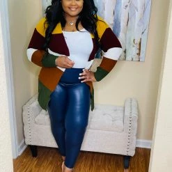 PASH BOUTIQUE Navy Faux Leather Leggings