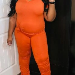 PASH BOUTIQUE Rust Scrunch Set Clearance