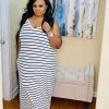 PASH BOUTIQUE Ivory/Black Plus Maxi Dress New Arrivals