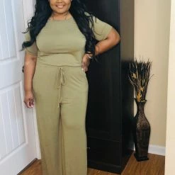 PASH BOUTIQUE Khaki Plus Jumpsuit