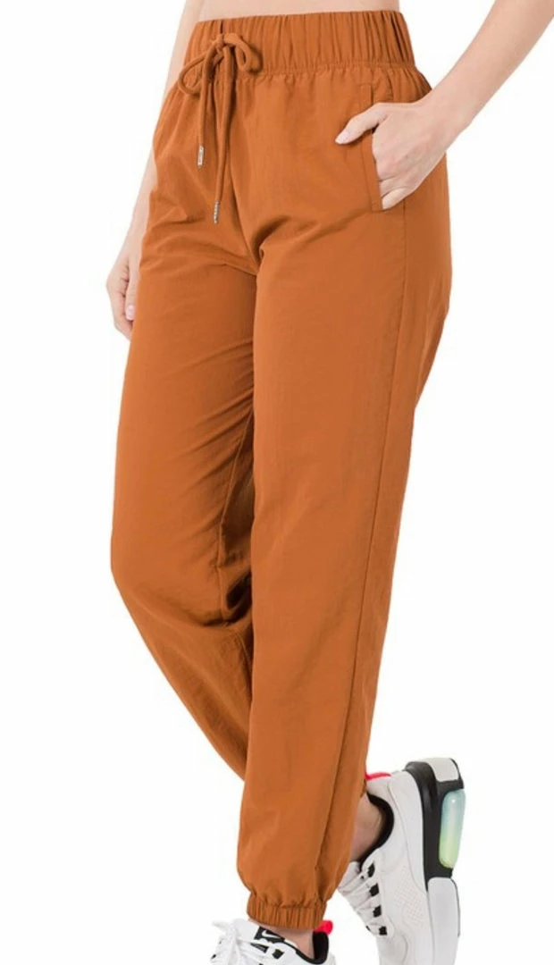 PASH BOUTIQUE Bottoms (Missy) Almond Windbreaker Jogger Pant