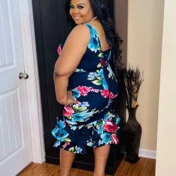 PASH BOUTIQUE Navy Ruffle Bodycon Clearance