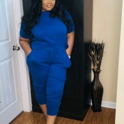 PASH BOUTIQUE Mid Navy Jogger Set