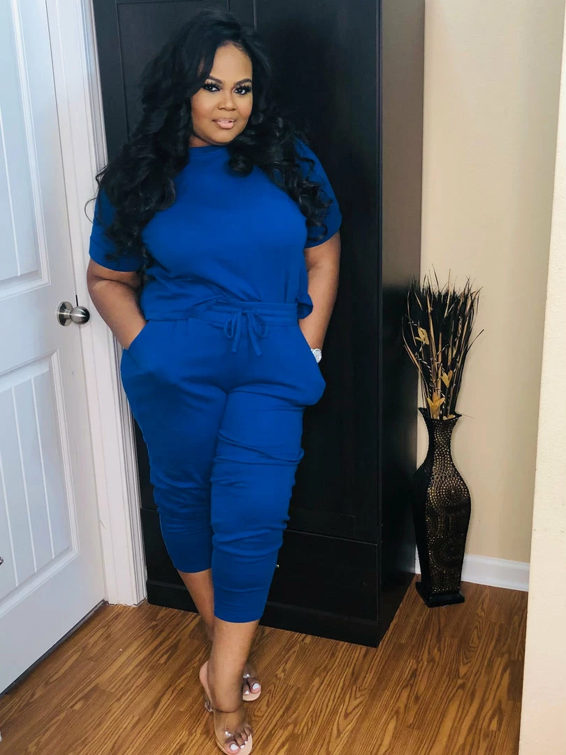 PASH BOUTIQUE Mid Navy Jogger Set