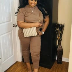 PASH BOUTIQUE Mocha Jogger Set