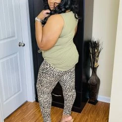 PASH BOUTIQUE Khaki Sleeveless Leopard Set New Arrivals