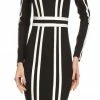 Pashboutique Clearance Black/White Strip Midi