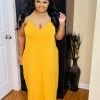 PASH BOUTIQUE New Arrivals Golden Mustard Plus Maxi Dress