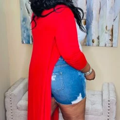 PASH BOUTIQUE Red Long Duster