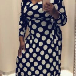 PASH BOUTIQUE Black/White Polka Dot Maxi