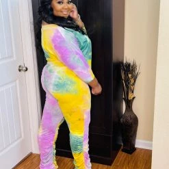 PASH BOUTIQUE Yellow/Green Plus Jumpsuit