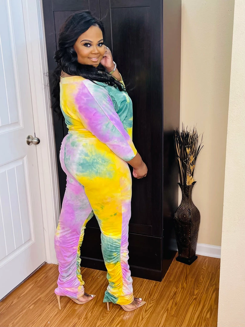 PASH BOUTIQUE Yellow/Green Plus Jumpsuit