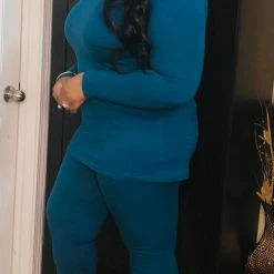 PASH BOUTIQUE Teal Long Sleeve Set Clearance