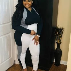 PASH BOUTIQUE Navy Color Block Plus Set Clearance