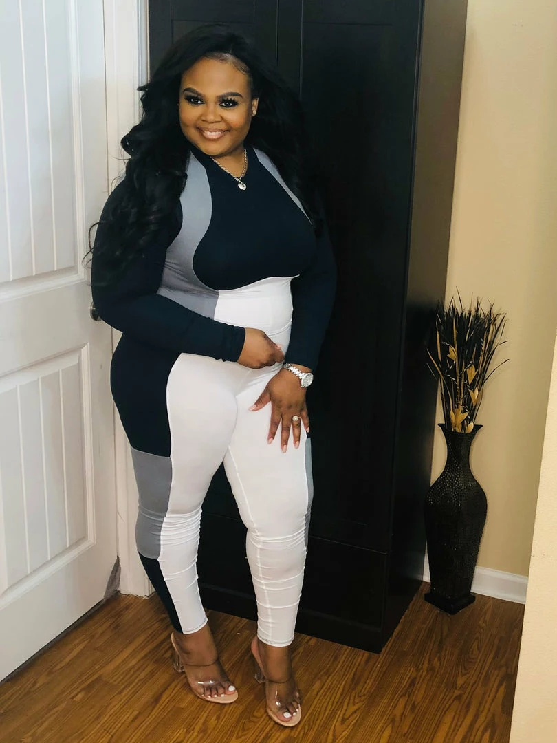 PASH BOUTIQUE Navy Color Block Plus Set Clearance