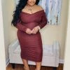 PASH BOUTIQUE Brown Plus Dress New Arrivals