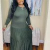 PASH BOUTIQUE Olive Plus Long Sleeve Maxi Dress