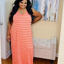 PASH BOUTIQUE New Arrivals Ash Copper/Ivory Plus Maxi Dress