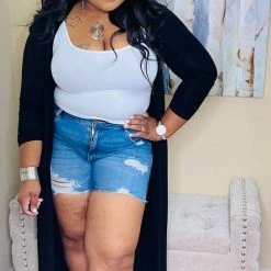 PASH BOUTIQUE Black Long Duster