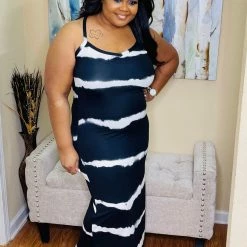 PASH BOUTIQUE Black Plus Tie-dye Maxi New Arrivals