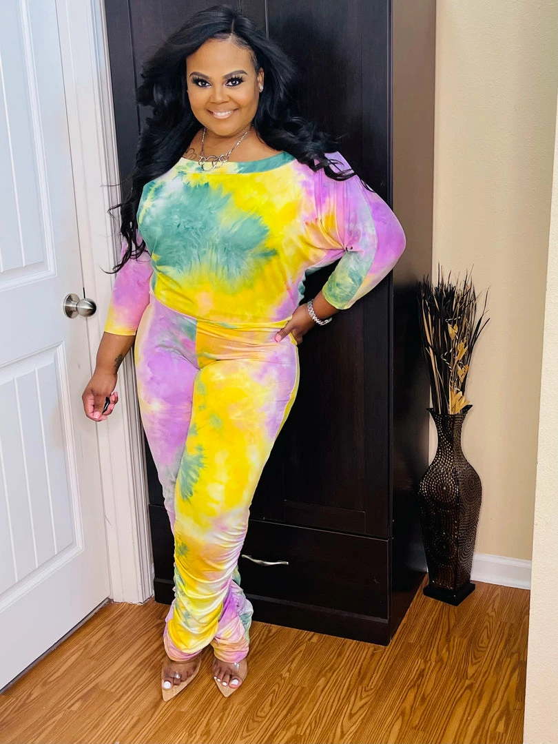 PASH BOUTIQUE Yellow/Green Plus Jumpsuit