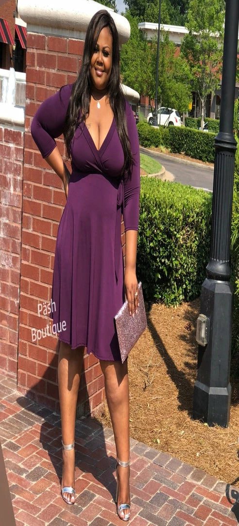 Pashboutique Clearance Purple Midi Dress