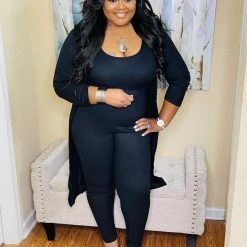 PASH BOUTIQUE Black 3pc Cardigan Set