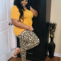 PASH BOUTIQUE Mustard Leopard Set