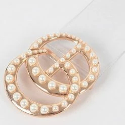 PASH BOUTIQUE Pearl Buckle Transparent Belt