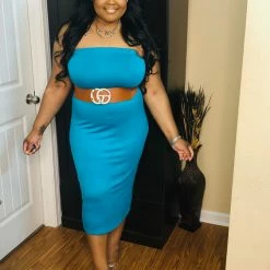 PASH BOUTIQUE New Arrivals Dark Jade Halter Plus Dress