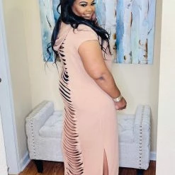 PASH BOUTIQUE Brown Ripped Dress