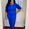 PASH BOUTIQUE Bright Blue Jogger Jumpsuit