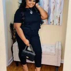 PASH BOUTIQUE Black Jogger Set