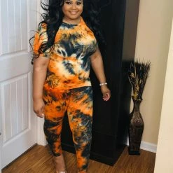 PASH BOUTIQUE Orange Tie Dye Set Clearance