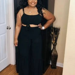 PASH BOUTIQUE Black Spaghetti Strap Set Sets (Missy)