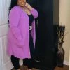 PASH BOUTIQUE Plus Tops/Cardigans/Jackets Dk Mauve Plus Cardigan
