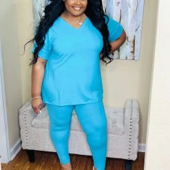 PASH BOUTIQUE New Arrivals Ice Blue Lounge Set