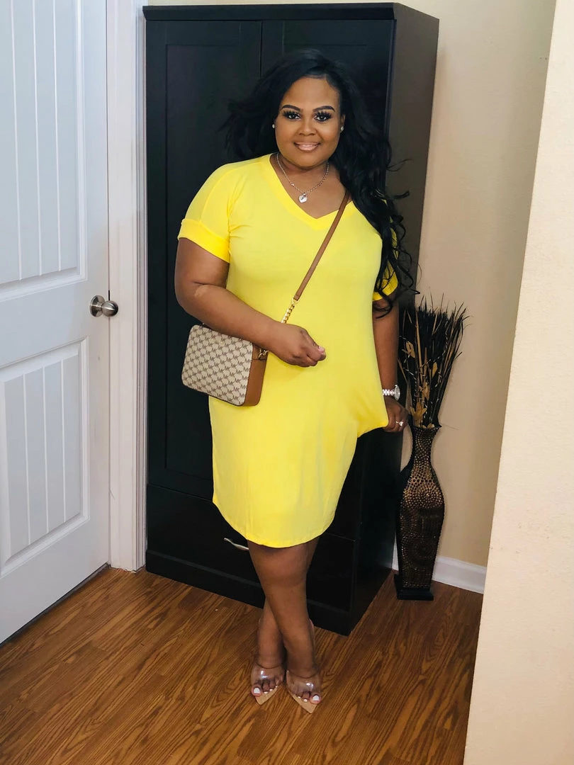 PASH BOUTIQUE Yellow T-shirt Dress