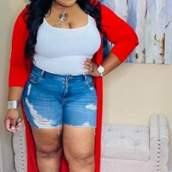 PASH BOUTIQUE Red Long Duster